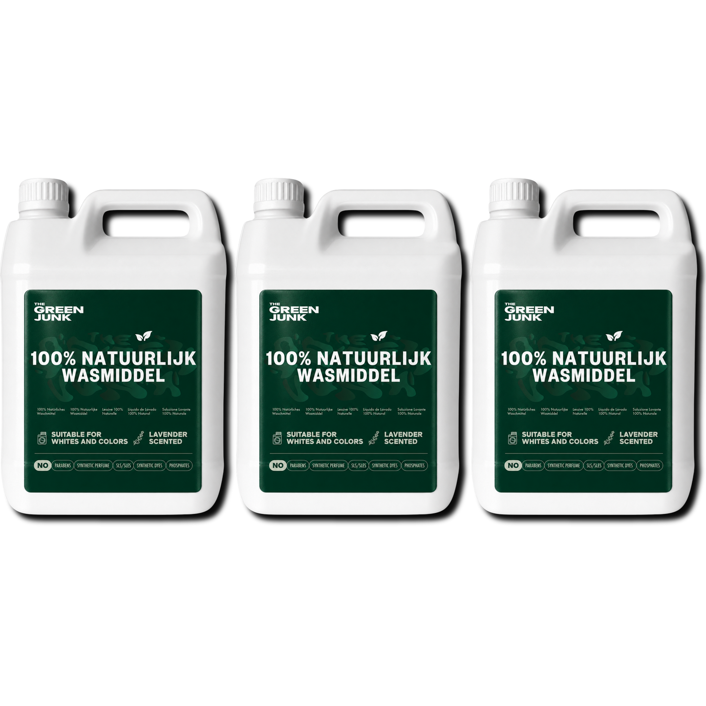 The Green Junk - 100% Natuurlijk Wasmiddel 5L Navulling (3-pack, 501 wasbeurten)