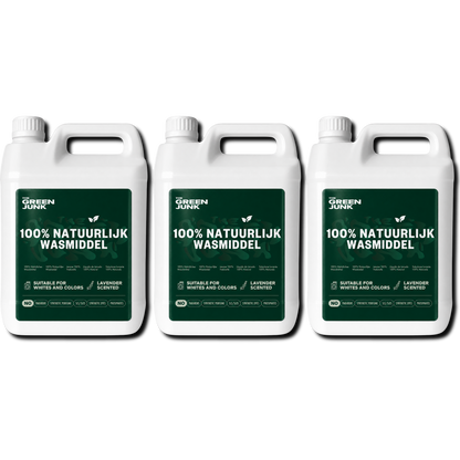 The Green Junk - 100% Natuurlijk Wasmiddel 5L Navulling (3-pack, 501 wasbeurten)