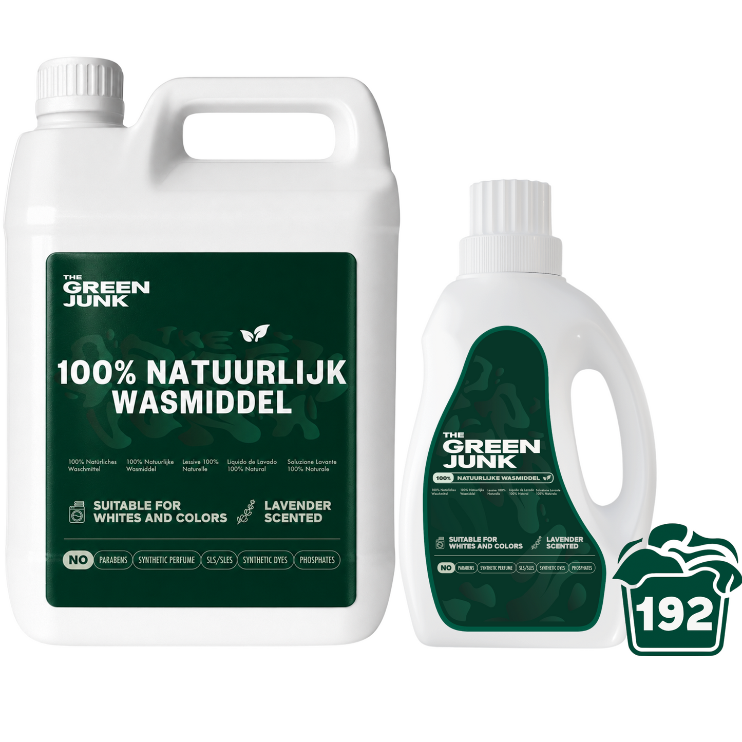 The Green Junk - 100% Natuurlijk Wasmiddel 750ML + 5L (192 wasbeurten)