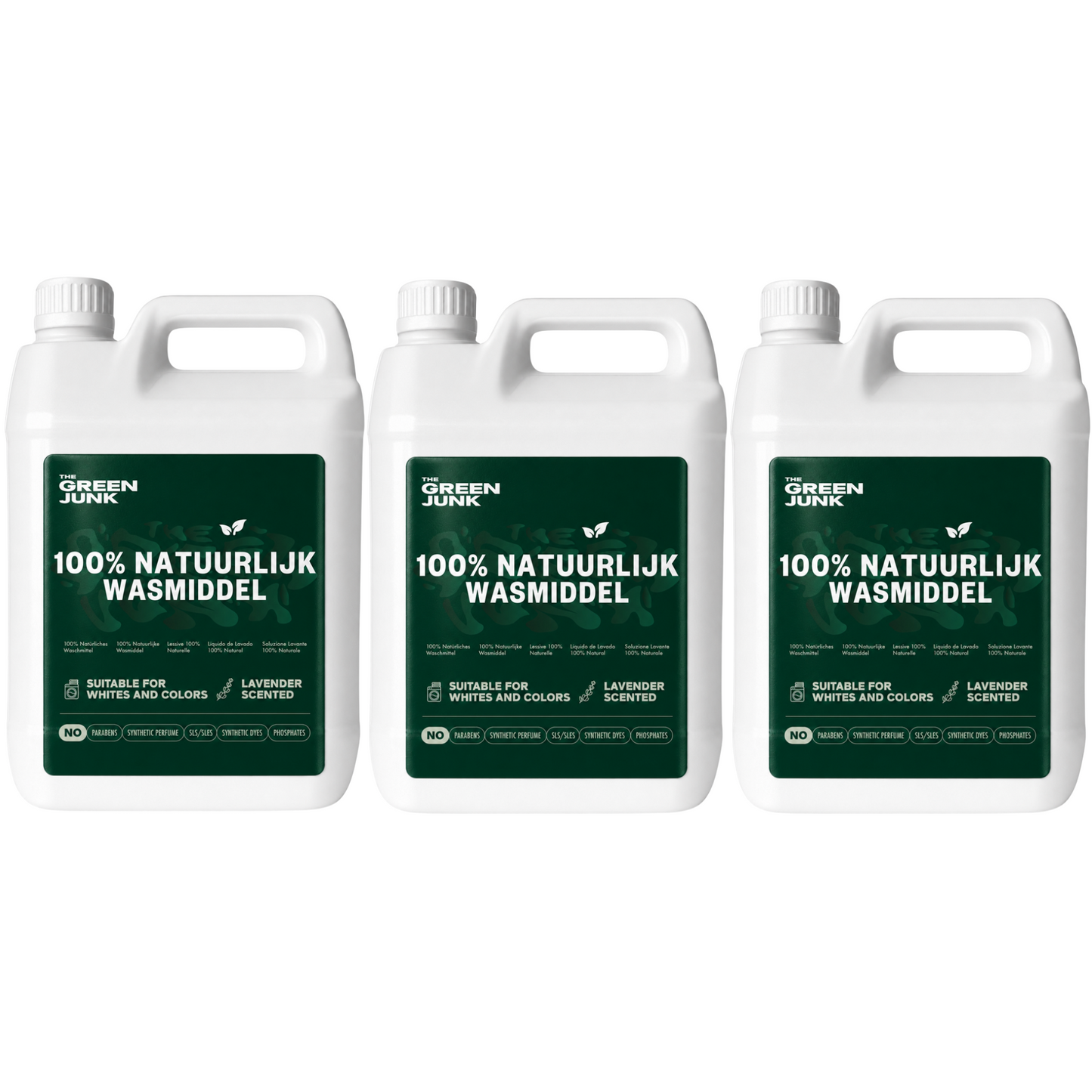 The Green Junk - 100% Natuurlijk Wasmiddel 5L Navulling (3-pack, 501 wasbeurten)