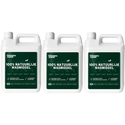 The Green Junk - 100% Natuurlijk Wasmiddel 5L Navulling (3-pack, 501 wasbeurten)